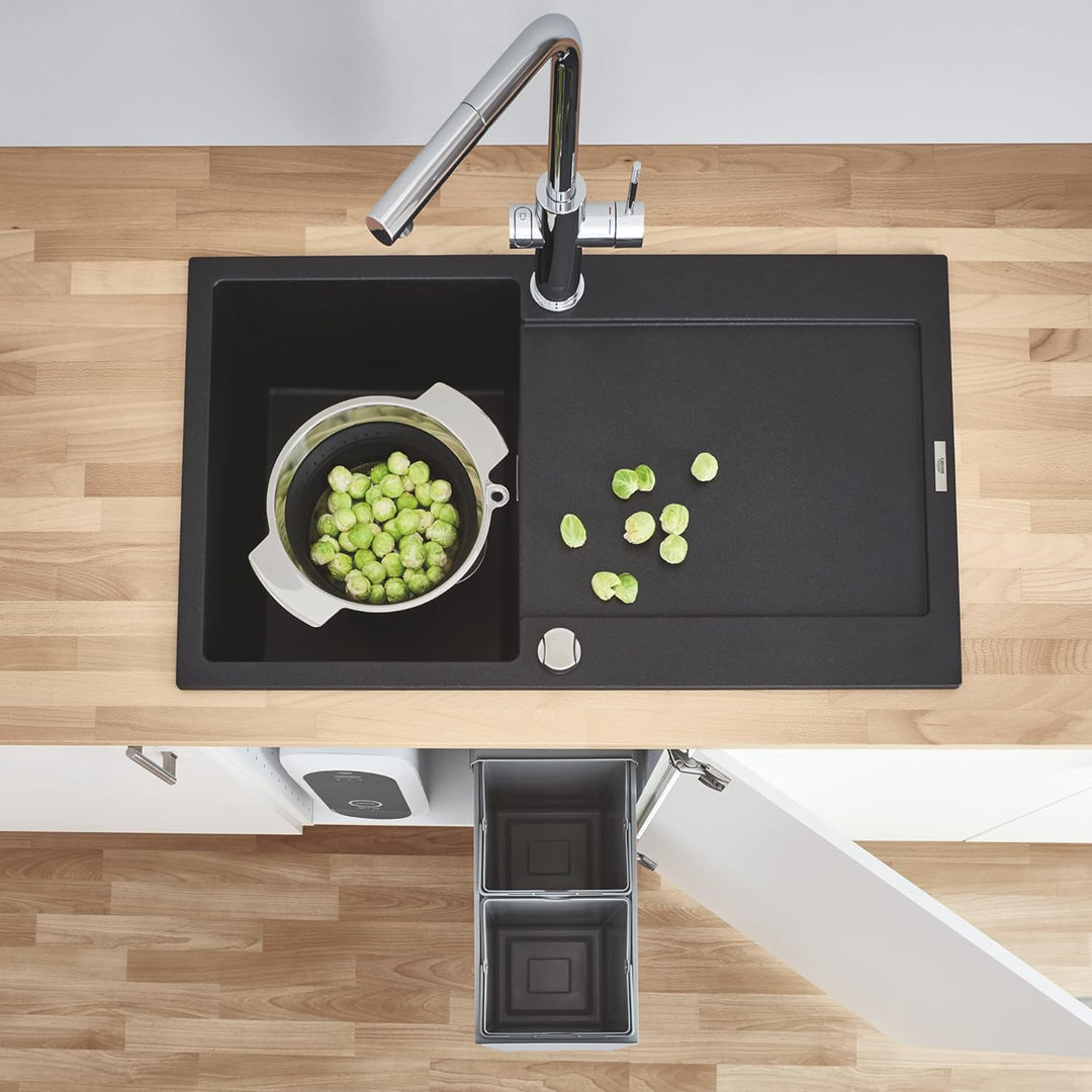 GROHE Blue Accessoires | Mülltrennsystem - Trennung 2-fach, 2 x 15 l | grau | 40855000 Trennung 2-fa