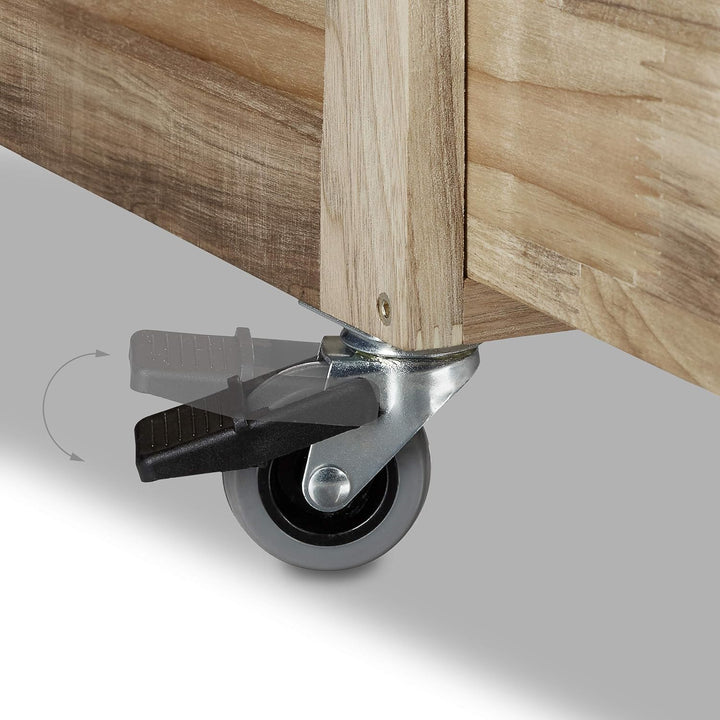 Relaxdays Rollcontainer Holz mit 3 Fächern Walnuss HBT: ca. 91,5 x 40,4 x 40,4 cm Utensilienwagen Ro