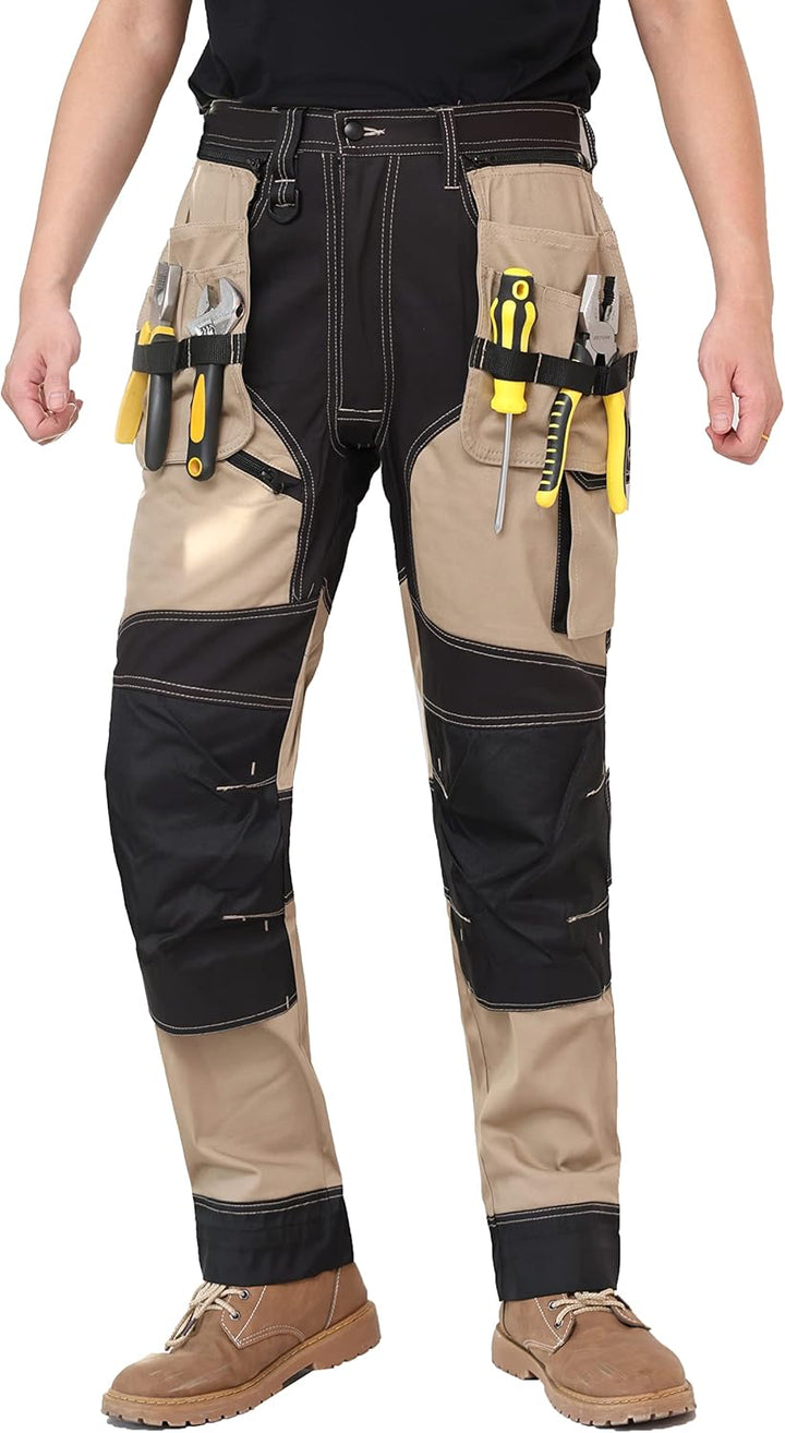 WORK IDEA Arbeitshosen männer, Hose mit multifunktionalen Taschen, Hose mit abnehmbaren Flugtaschen,