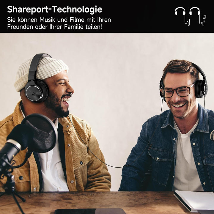 syndesmos Over Ear Kopfhörer mit Kabel, 50mm Treiber DJ Kopfhörer Professionell Studio Kopfhörer 3,5