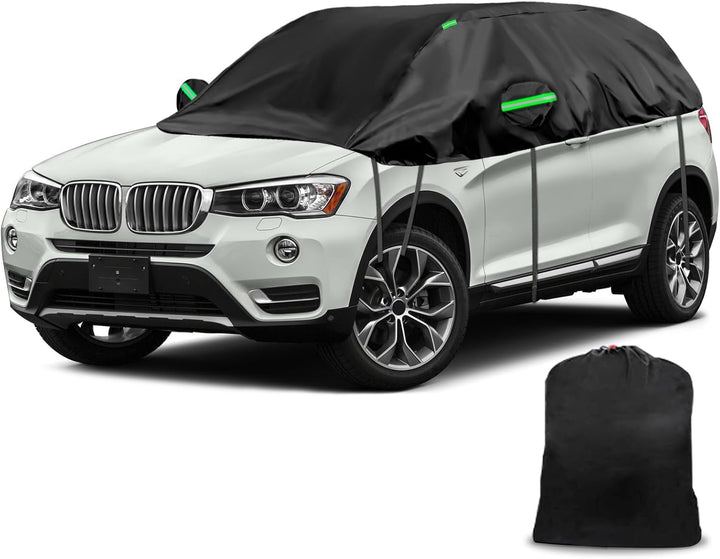 Opaltool Auto Schwarzes Halbgarage für BMW X3 2003-2024, SWB 300D Soft Windschutzscheibe Abdeckung H