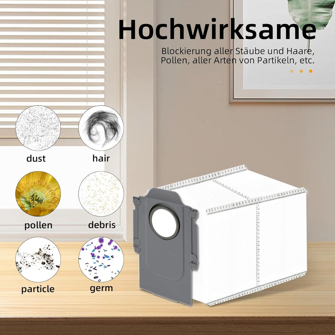 12 Stück Staubbeutel Zubehör für Roborock S8 MaxV Ultra/Q Revo/Qrevo Pro/Qrevo MaxV Saugroboter, 2,7