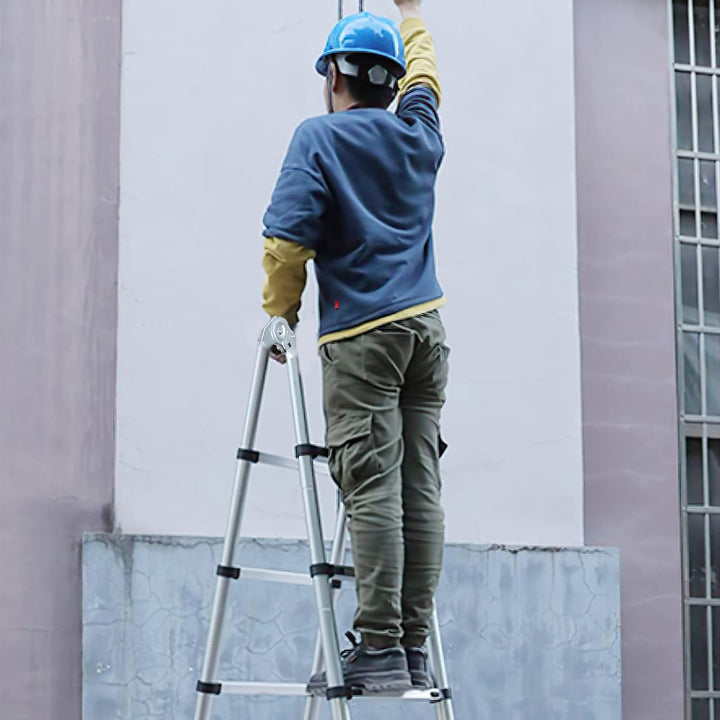 Ansobea Teleskopleiter 3.8m Aluminiumleiter Leiter Ausziehbar Teleskopleitern Schiebe Teleskopleiter