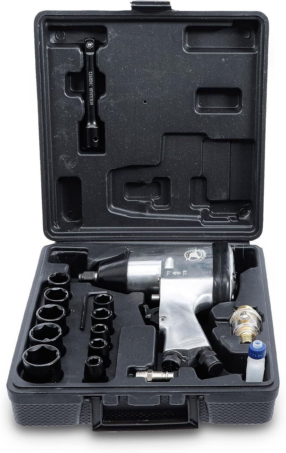 BGS Diy 3211 | Druckluft-Schlagschrauber mit Werkzeugsatz | 12,5 mm (1/2") | 312 Nm | 16-tlg.