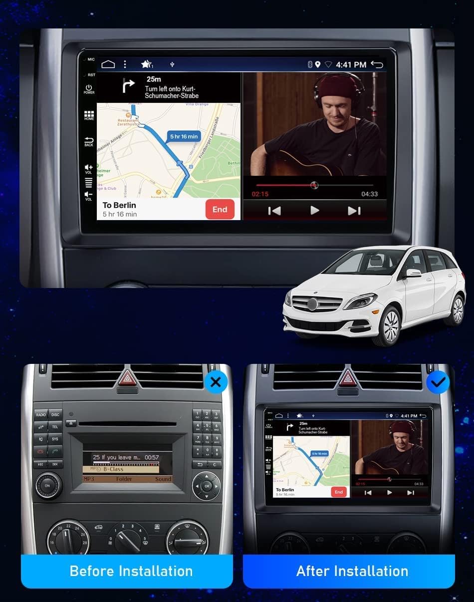YUNTX Android 12 Autoradio Kompatibel mit Mercedes Benz Viano/Sprinter/W906-IPS 9 Zoll GPS mit navi