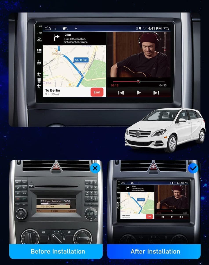 YUNTX Android 12 Autoradio Kompatibel mit Mercedes Benz Viano/Sprinter/W906-IPS 9 Zoll GPS mit navi