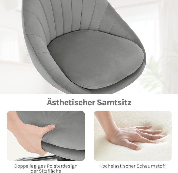 WOLTU Homeoffice Stuhl, Bürostuhl ergonomisch, Schminkstuhl drehbar, Drehstuhl mit Rollen, Schreibti