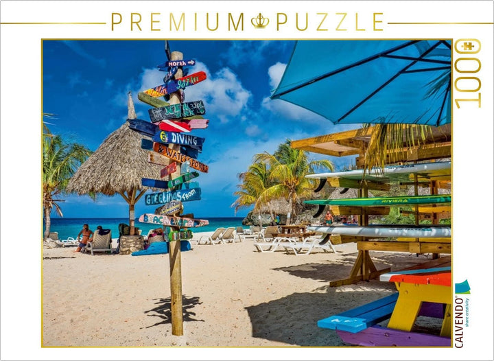 CALVENDO Puzzle Curaçao - Bunte Insel in der Karibik 1000 Teile Lege-Grösse 64 x 48 cm Foto-Puzzle B