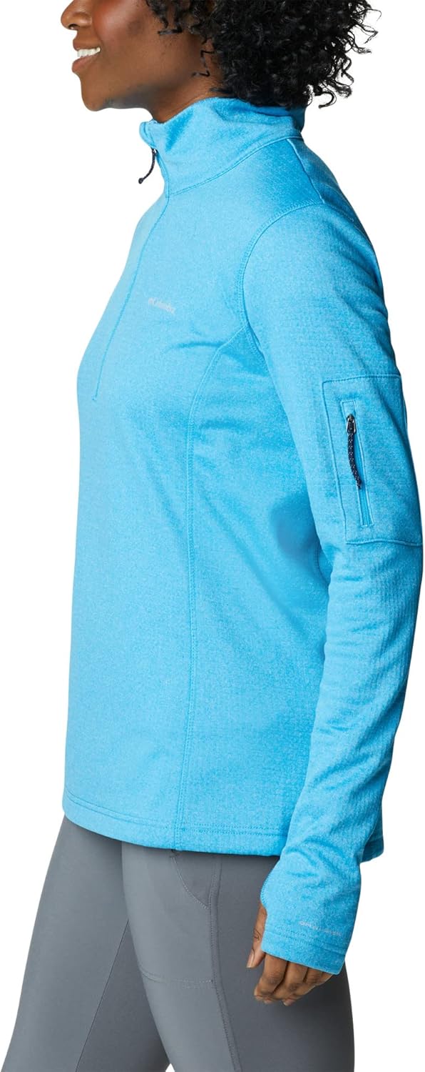Columbia Damen Park View Half-Zip Grid Fleecejacke mit halbem Reissverschluss Blue Chill Heather XS,