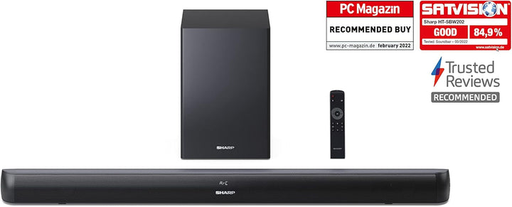 SHARP HTSBW202 2.1 Soundbar 200W (USB, Bluetooh, HDMI, Optisch, AUX-In (3,5mm), Breite: 92cm), draht