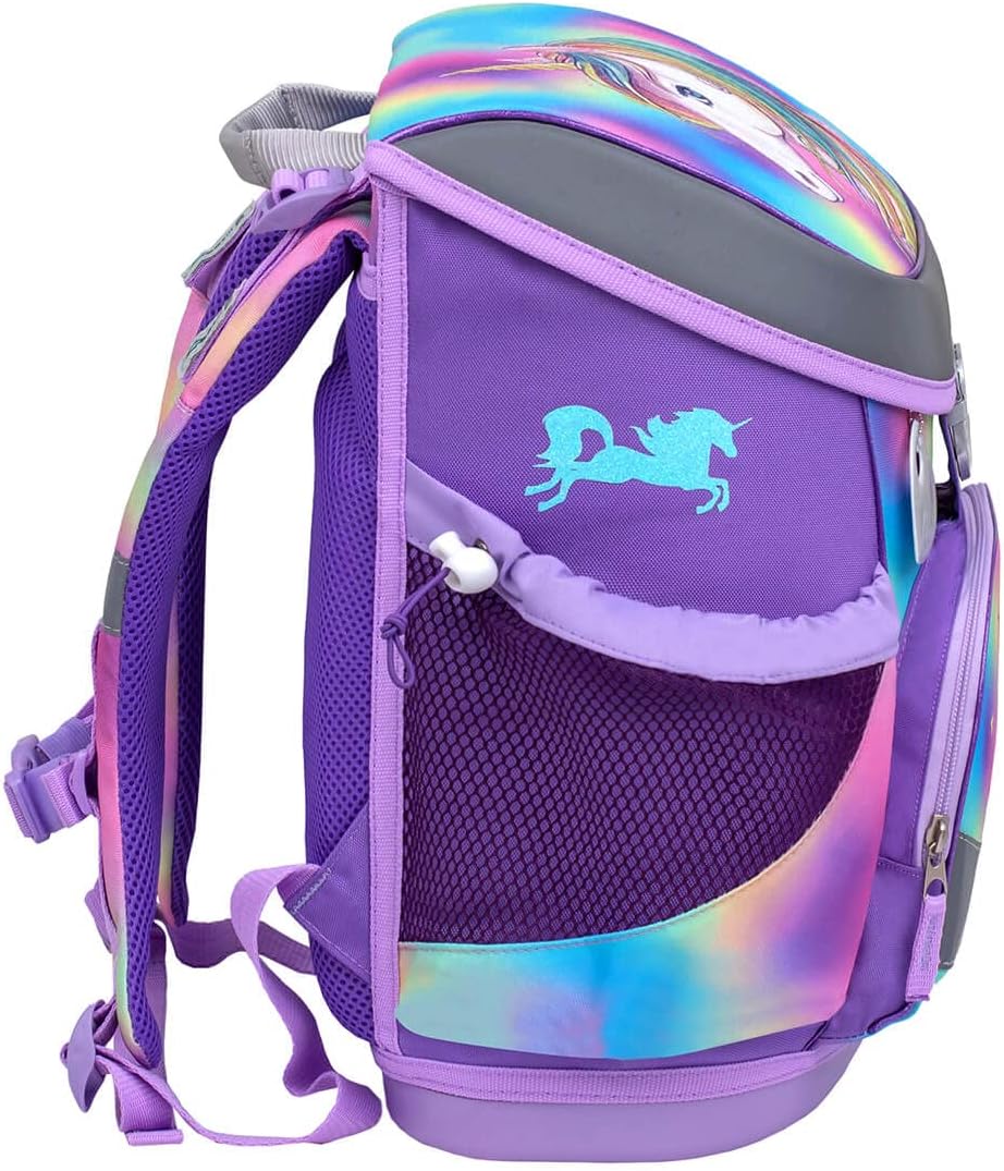 Belmil ergonomischer Schulranzen Set 4 -teilig für Mädchen 1, 2 Klasse Grundschule/Super Leicht 800-