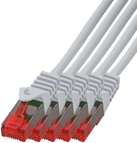 BIGtec - 5 Stück - 20m Gigabit Netzwerkkabel Patchkabel Ethernet LAN DSL Patch Kabel grau (2x RJ-45