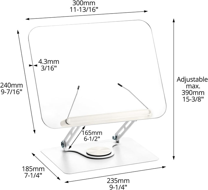 QWORK® Buchhalter Leseständer 360° Drehbarer und Faltbarer, Winkel und Höhe Verstellbar, Tragkraft c