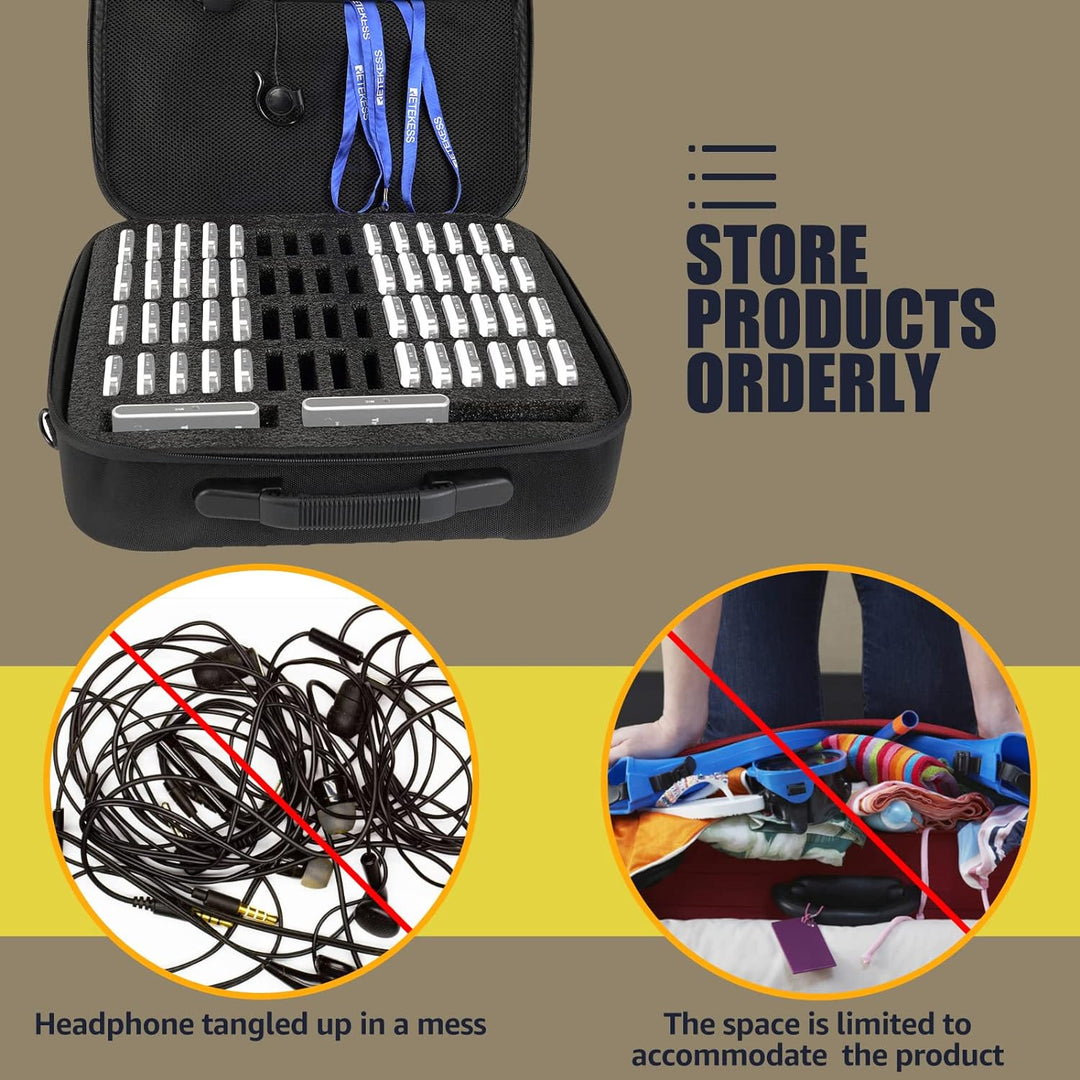Retekess TT018 Portable 60 Slots Aufbewahrungstasche, Tour Guide System Aufbewahrungsbox mit interne
