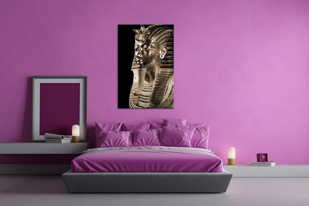 deyoli Tutanchamuns Totenmaske Format: 80x60 Effekt: Sepia als Leinwandbild, Motiv fertig gerahmt au