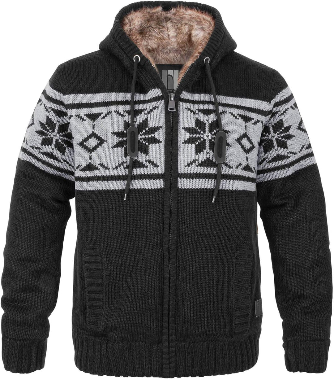 bw-online-shop Norweger Strickjacke Taylor mit Fell 3XL Schwarz, 3XL Schwarz