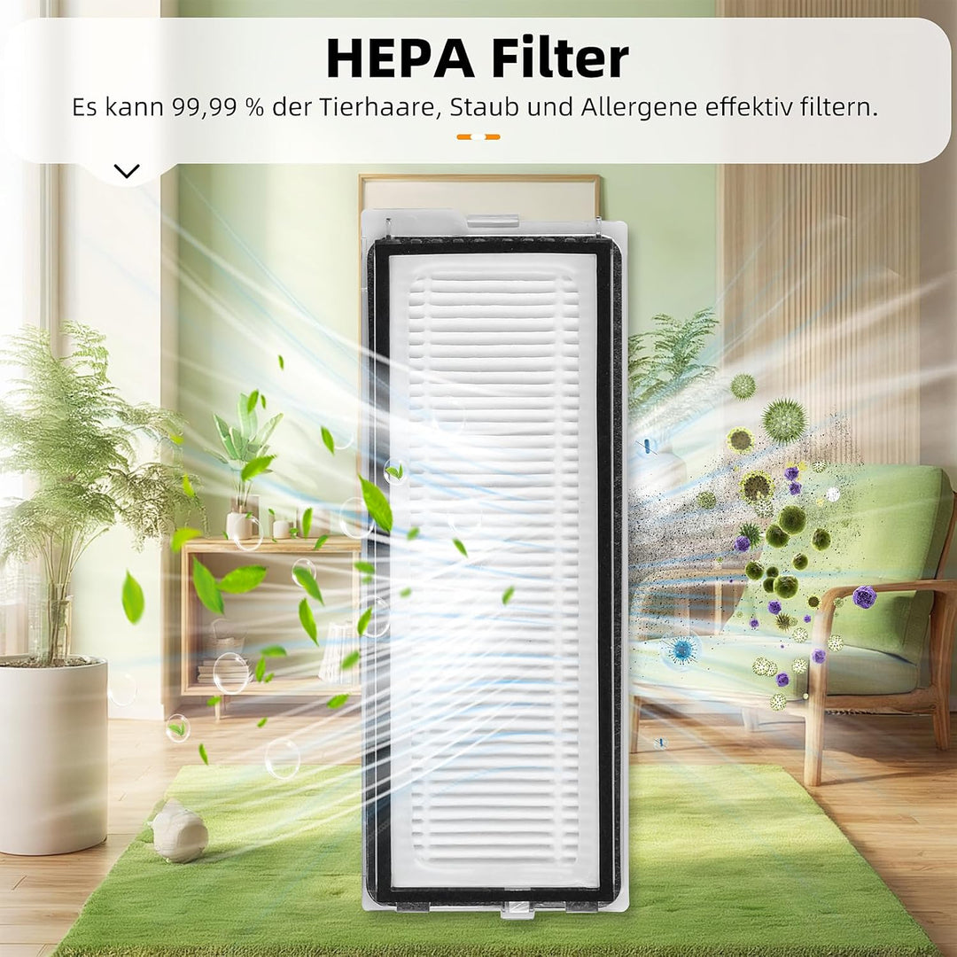 NIXOOT 21 Stück Zubehörset für Roborock Qrevo Curv Saugroboter, Ersatzteile 1 Hauptbürste 6 Staubbeu