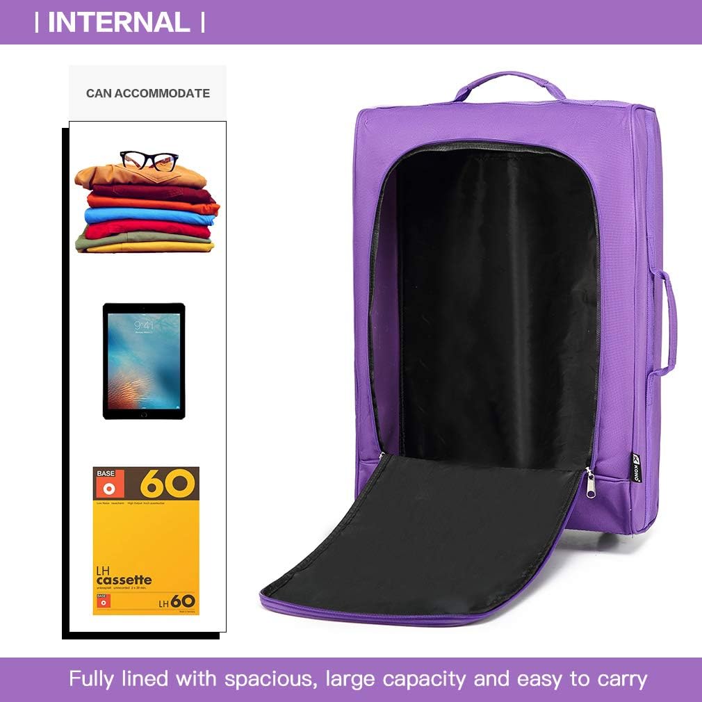 Kono Handgepäck Softcase Leicht Kleiner Rollkoffer Trolley Stoffkoffer Polyester (Violett) Violett K