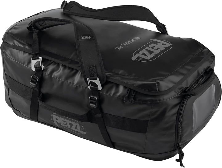 Petzl Duffel 85 Mittelgrosse Transporttasche aus TPU Plane und Polypropylen in der Farbe Schwarz 85