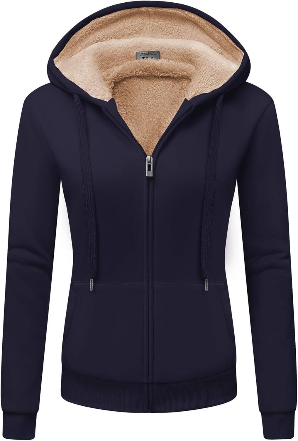 LLdress Sweatjacke Damen Fleecejacke mit Kapuze Hoodie für Frau Basic Kapuzenjacke mit Reissverschlu