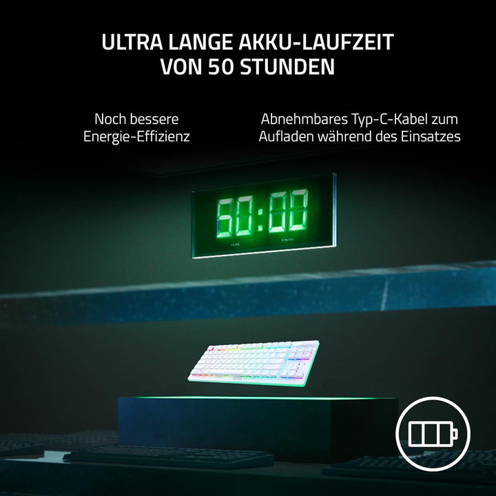 Razer DeathStalker V2 Pro Tenkeyless (Red Switch) - Kabellose Optische Low-Profile-Gaming-Tastatur (