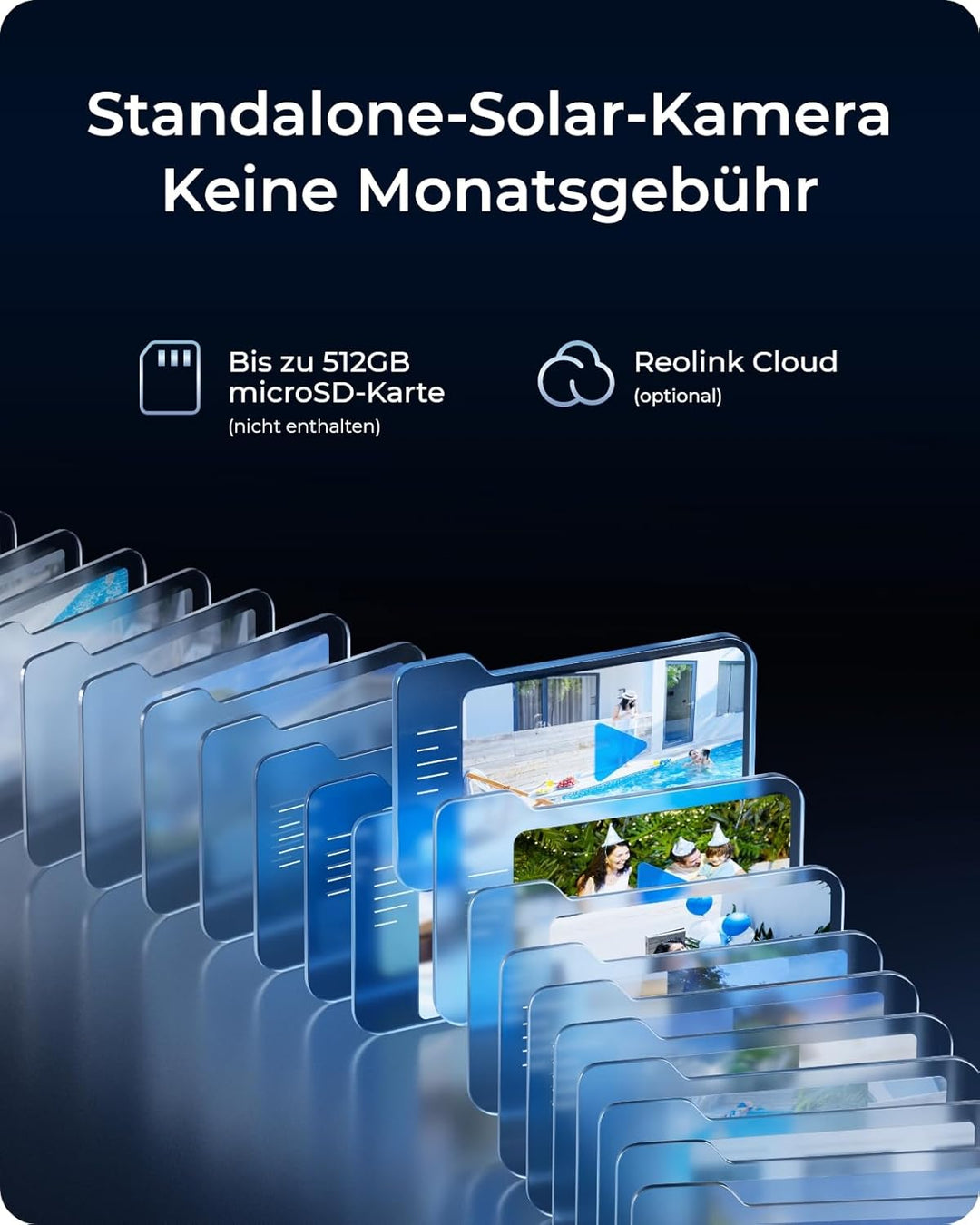 Reolink 4K Überwachungskamera Aussen Solar, 360°/140° Schwenk-/Neige WLAN Kamera Outdoor Akku mit Sp