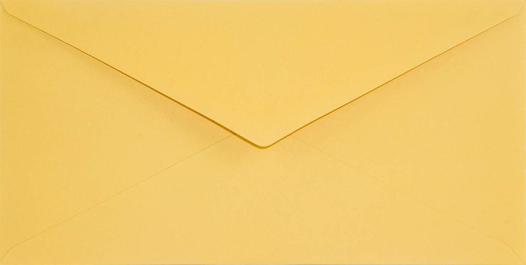 Netuno 500 Briefumschläge Sonnen-Gelb DIN Lang 110 x 220 mm 120g Keaykolour Indian Yellow gelbe Einl