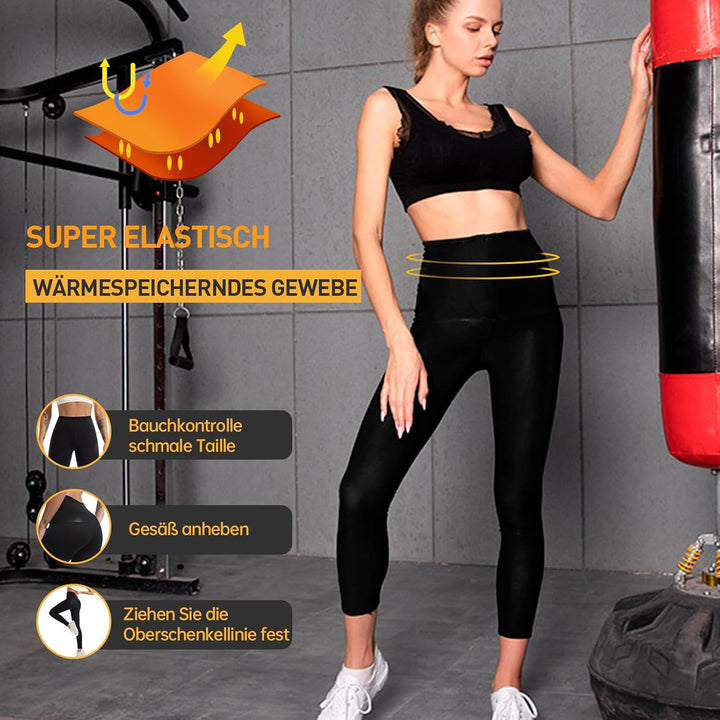 Merlvida Schwitzhose zum Abnehmen Sauna Hose Damen Hot Thermo Sweat Jogginghose Schwitz Leggings Dam