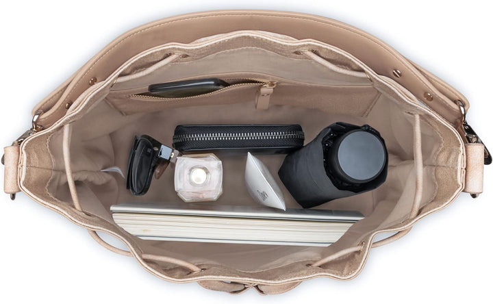 Expatrié Beuteltasche Damen - Sarah Medium - Handtasche aus Veganem PU Leder - Umhängetasche für Cit