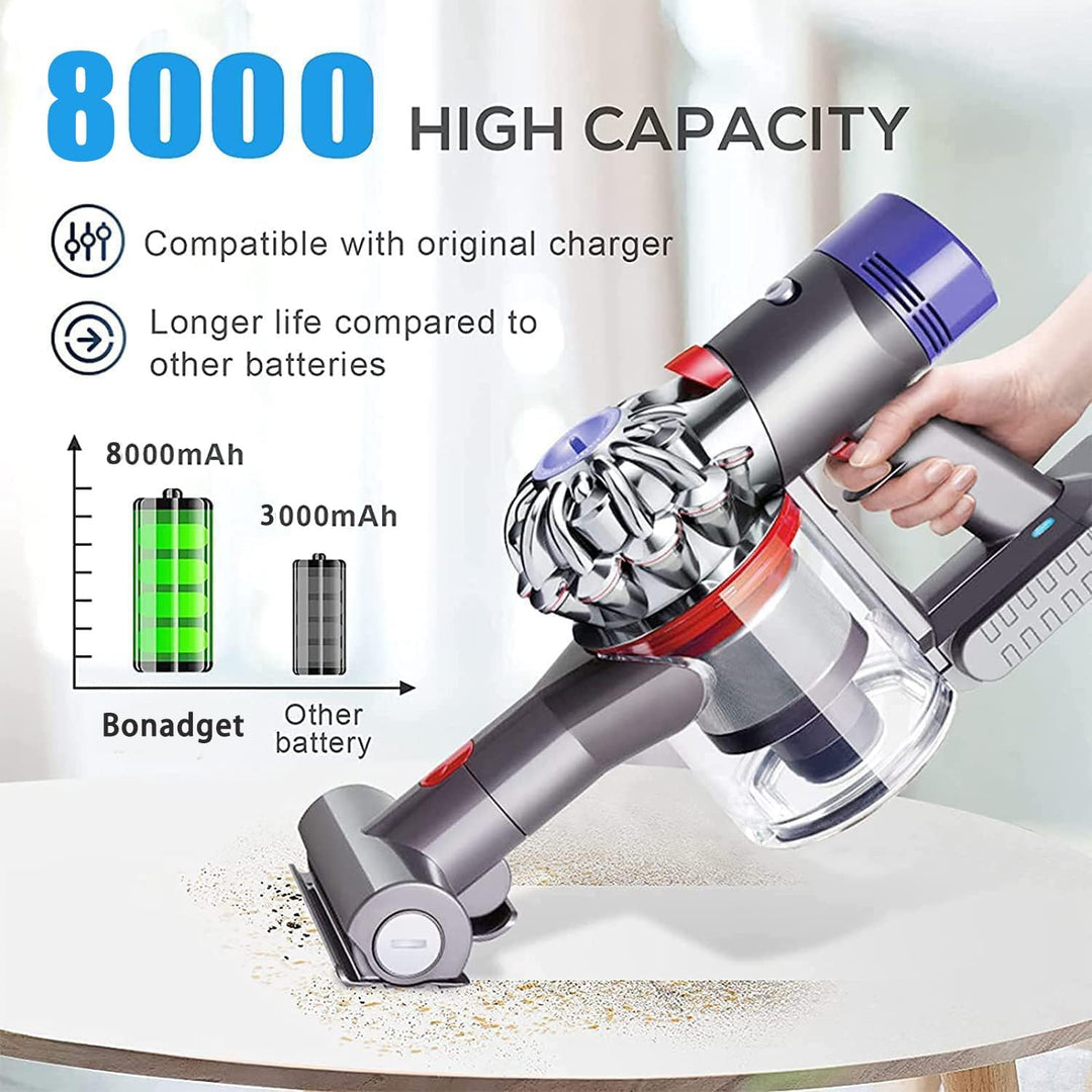 Verbesserter V8 8.0Ah Ersatzakku für Dyson V8 Akku für Dyson Absolute Animal Motorhead Fluffy SV10 A