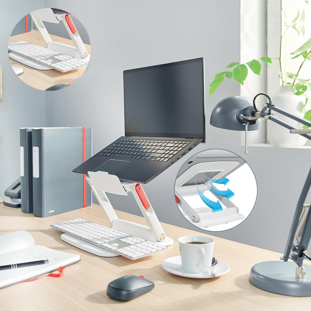 Leitz höhenverstellbarer Laptopständer mit mehreren Winkeln, für 13“ - 15“ Laptops, 6 voreingestellt