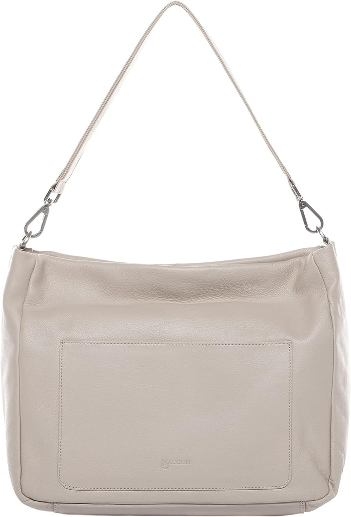 BACCINI Hobo Bag REMI aus Nappa-Leder I Beuteltasche für Damen I Schultertasche handgefertigt Ivory,