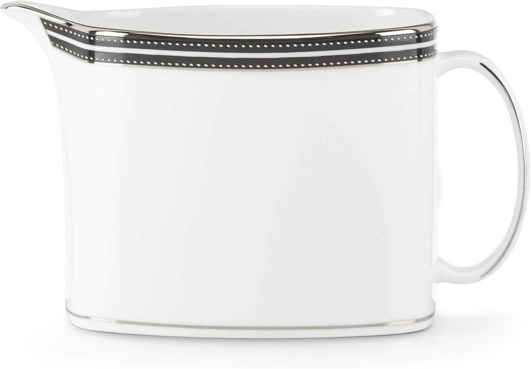 Kate Spade New York 6258255 Creamer Union Street Milchkännchen, Knochenporzellan, schwarz Kaffeesahn