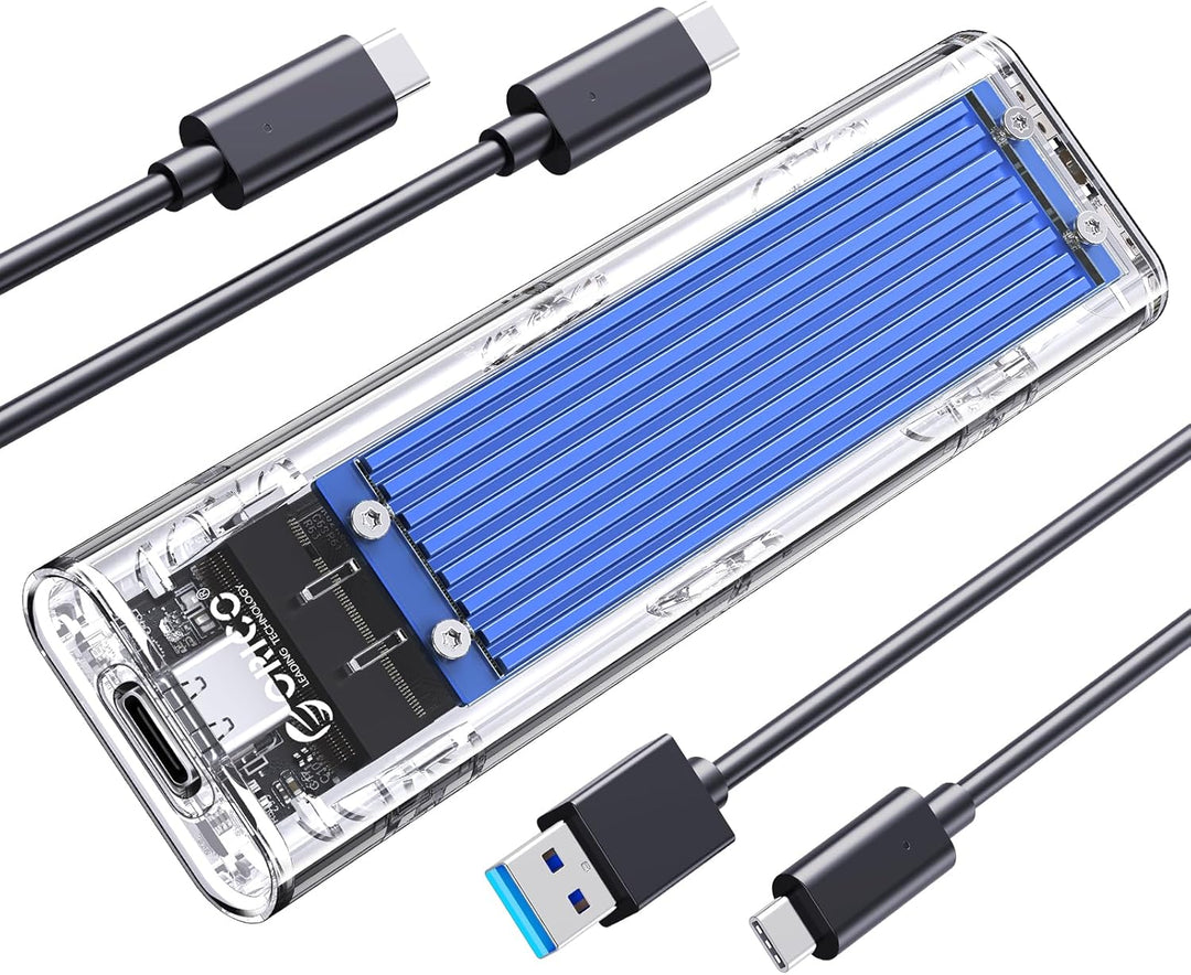 ORICO NVMe Gehäuse, USB 3.2 Gen2 (10Gbps) M.2 SSD Adapter, Transparent Externe M2 Gehäuse für PCIe M
