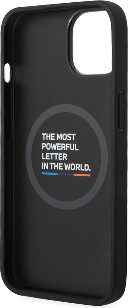Etui BMW BMHMP14M22PTDK Hülle für iPhone 14 Plus 6,7" schwarz/Black Leather Stamp Tricolor