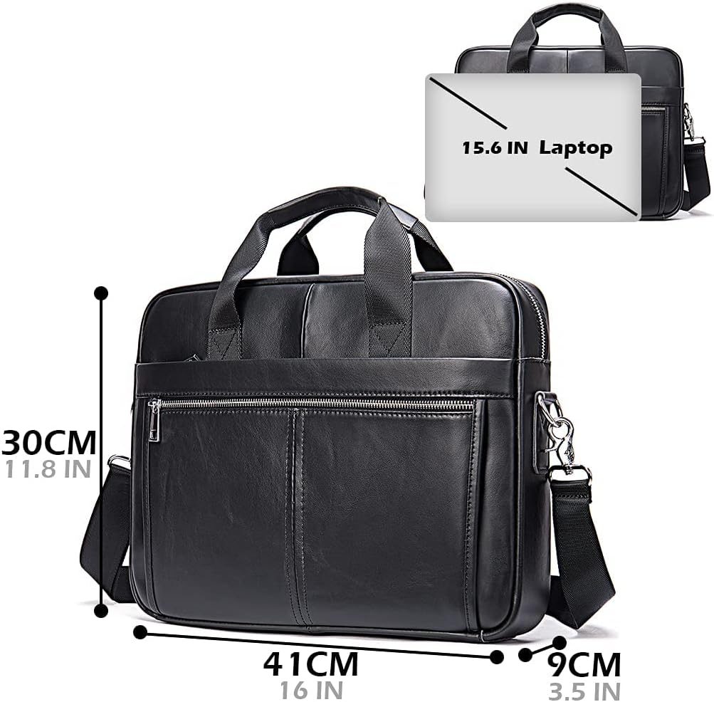 SPAHER Laptoptasche 15.6 Zoll Aktentasche Herren Business Tasche Arbeitstasche Herren Echtleder Tasc
