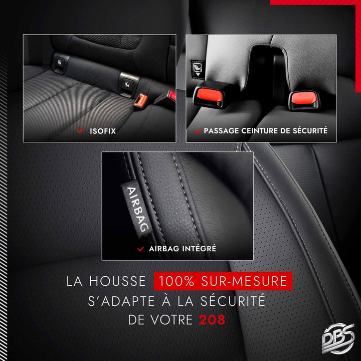 DBS Autositzbezüge - nach Mass - hochqualitative Fertigung - Schnelle Montage - Kompatibel mit Airba