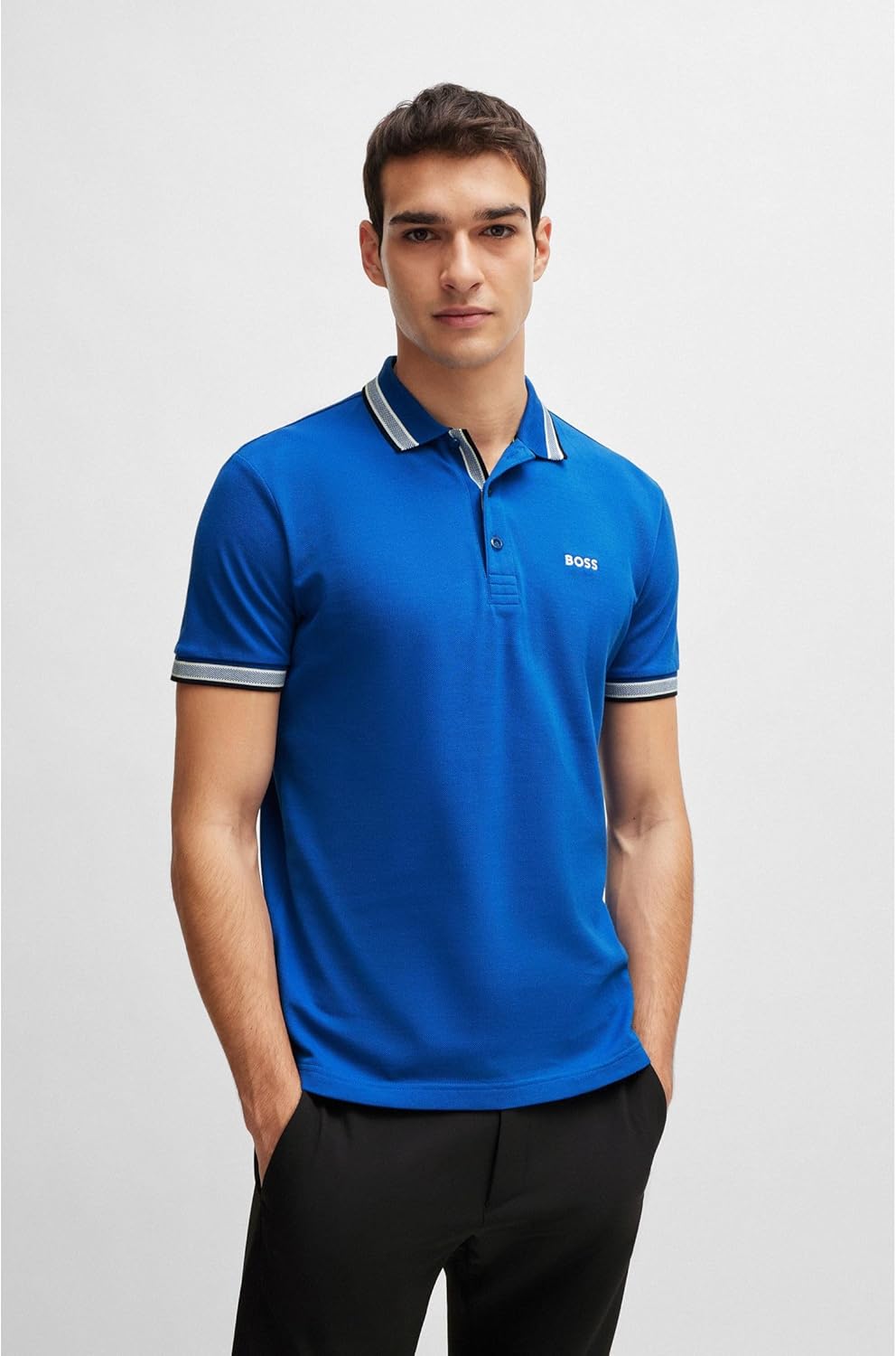 BOSS Green Herren Poloshirt Paddy Normal M Blau, Normal M Blau