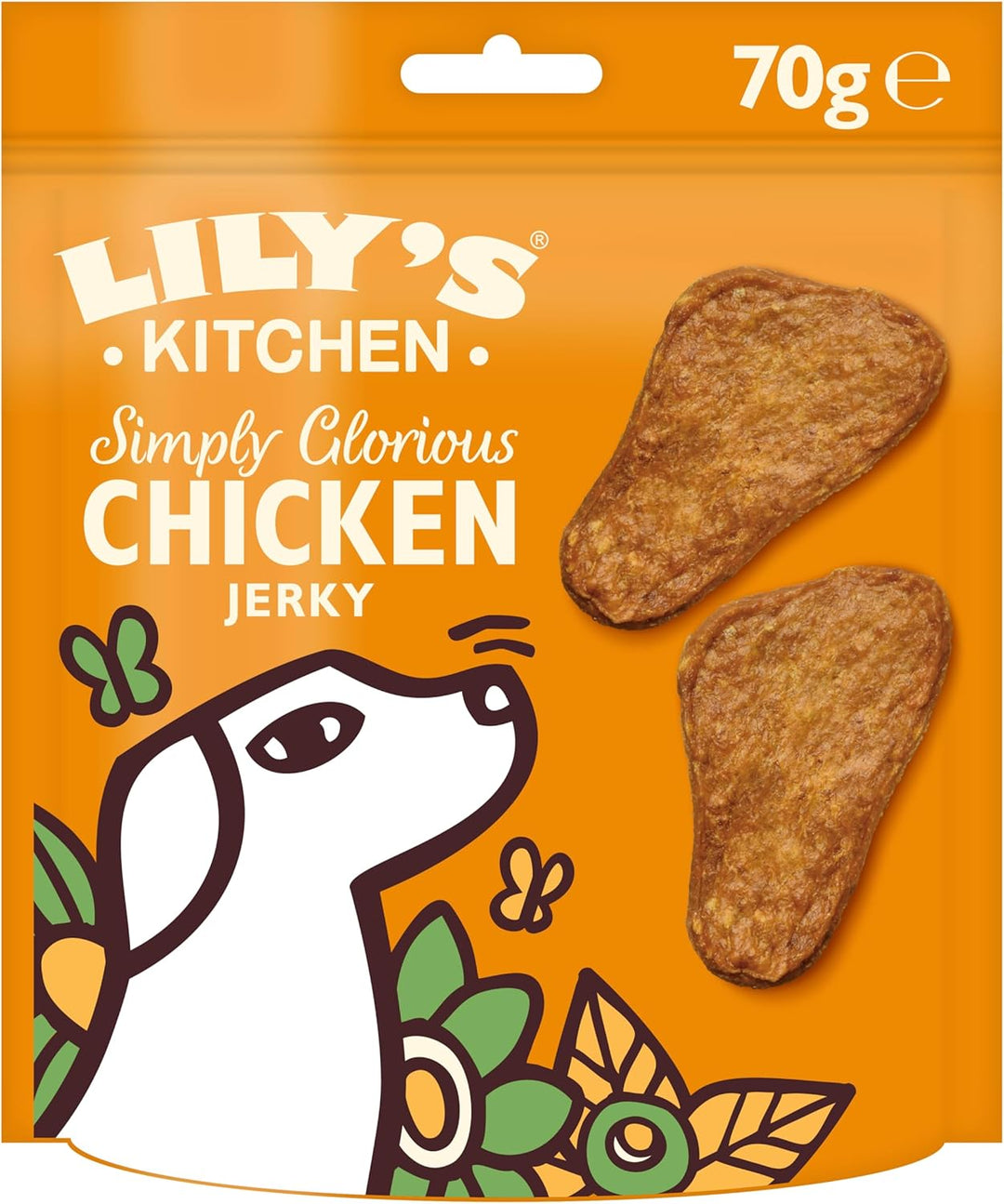 Lily’s Kitchen Leckerchen für ausgewachsene Hunde 8er Pack (8 x 70 g) Simply Glorious Chicken Jerky