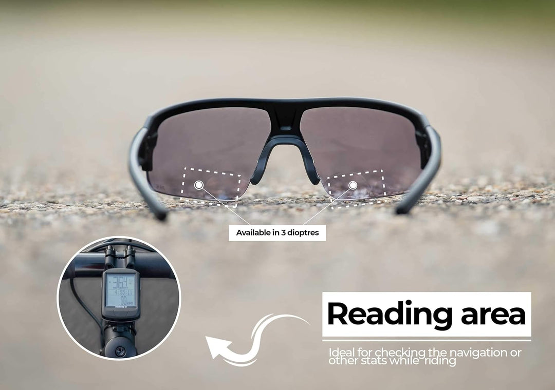 BBB Unisex Impulse Reader Ph Bsg-64ph Fahrrad Sportbrille mit Leseteil für Weitsichtige +2.0 Schwarz