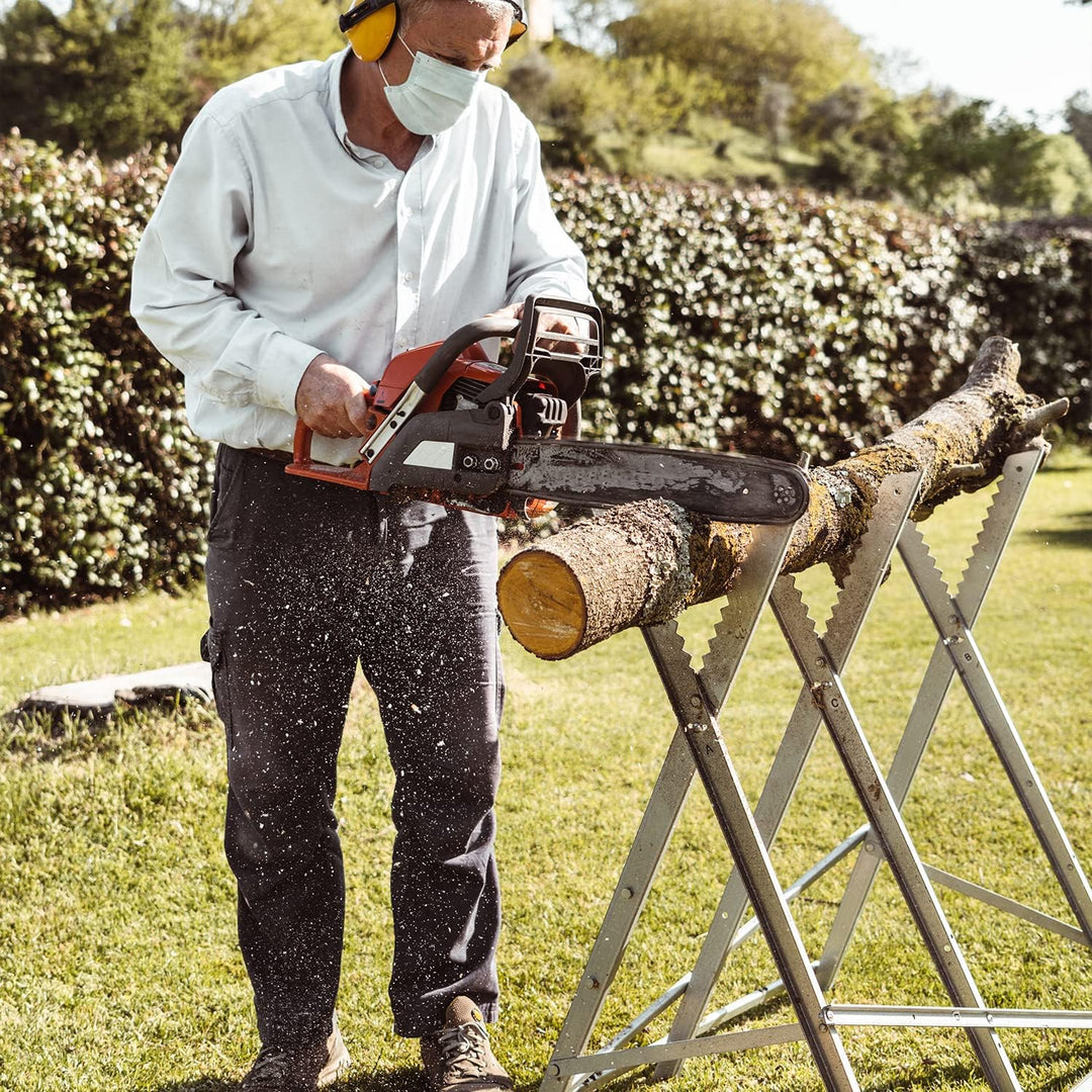 Daromigo Sägebock klappbar, Holzsägearbeiten für Kettensägen Holz, Sägegestell für Kettensägen, 81x8