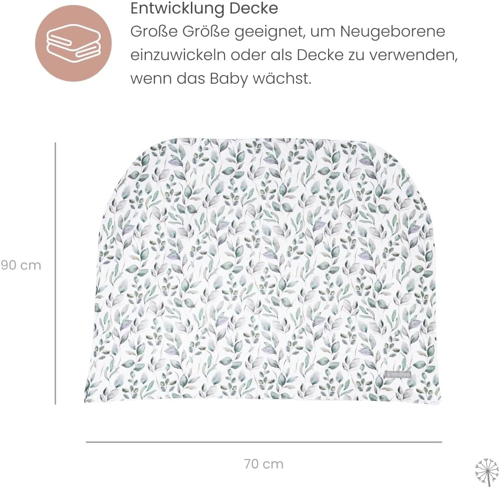 MIMUSELINA Babydecke Baumwolle - Super Warme Baby Blanket für Winter und Herbst - Kuscheldecke Baby