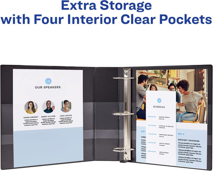 Avery Robustes 3-Ringbuch, 5,1 cm, schräge Ringe, für 21,6 x 27,9 cm Papier, 1 weisser Ordner (05504