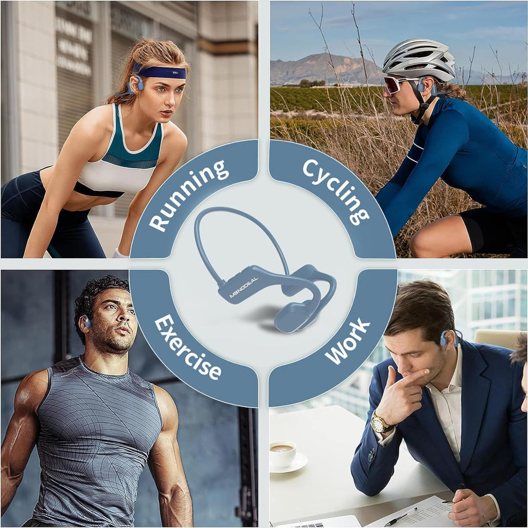 MONODEAL Knochenschall Kopfhörer Bluetooth, Open Ear Kopfhörer Kabellos, 5.2 Sport Bone Conduction K