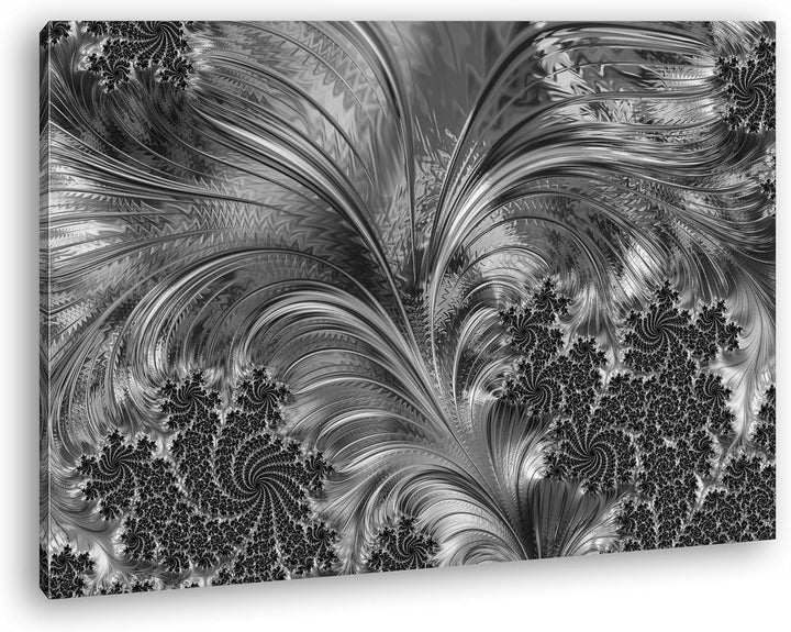 deyoli violettes Fraktal Muster Format: 80x60 Effekt: Schwarz/Weiss als Leinwand, Motiv fertig gerah