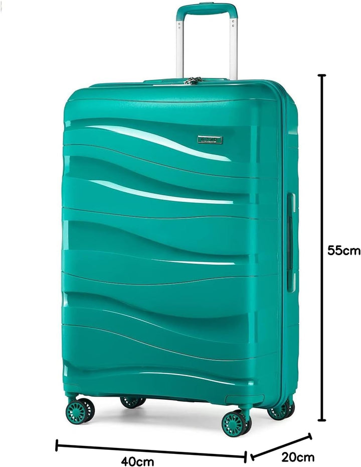 KONO Hartschalenkoffer Gross Leicht Koffer Trolley Reisekoffer mit 4 Rollen und TSA Schloss, 76x50x3