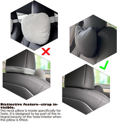 TESBEAUTY Tesla Sitz-Kopfstützenkissen, Tesla Nackenkissen, einzigartig entworfen für Tesla Modell Y