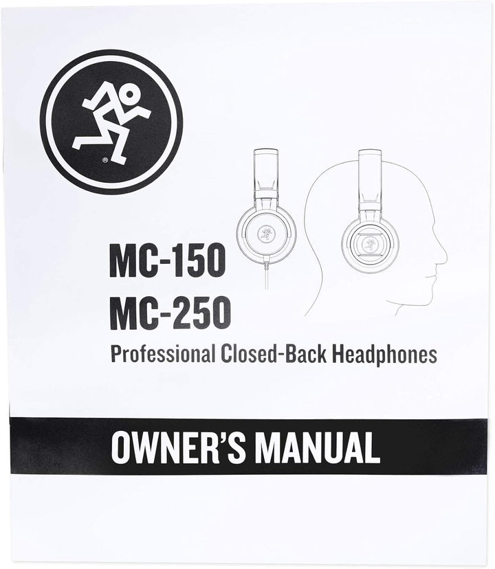 Mackie MC-150 Geschlossene Studio-Kopfhörer, Schwarz MC-150 (15 Hz - 20 kHz) Single, MC-150 (15 Hz -