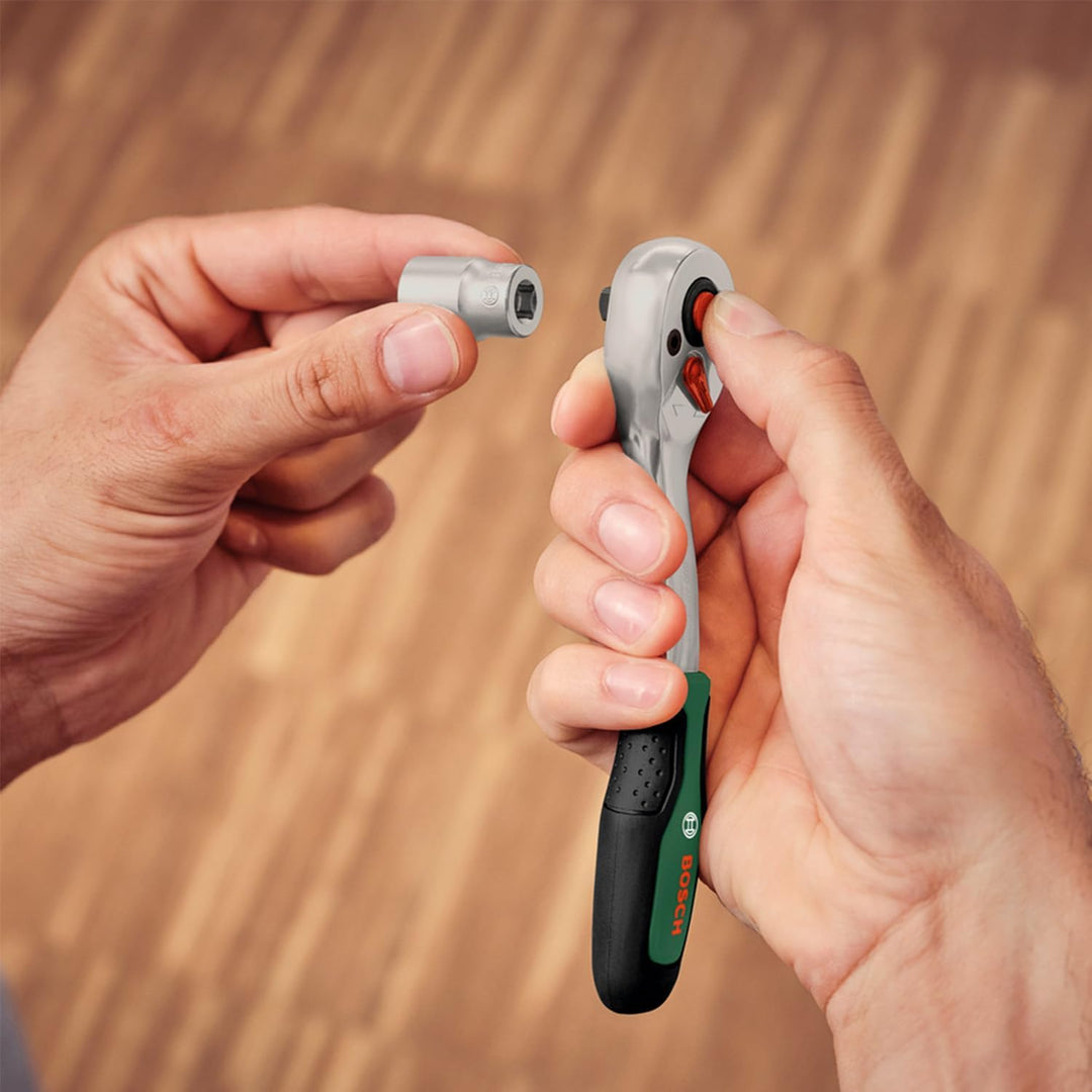 Bosch Advanced Handwerkzeug-Set 132-teilig (für Schraub- und Befestigungsaufgaben; Hochwertige Mater