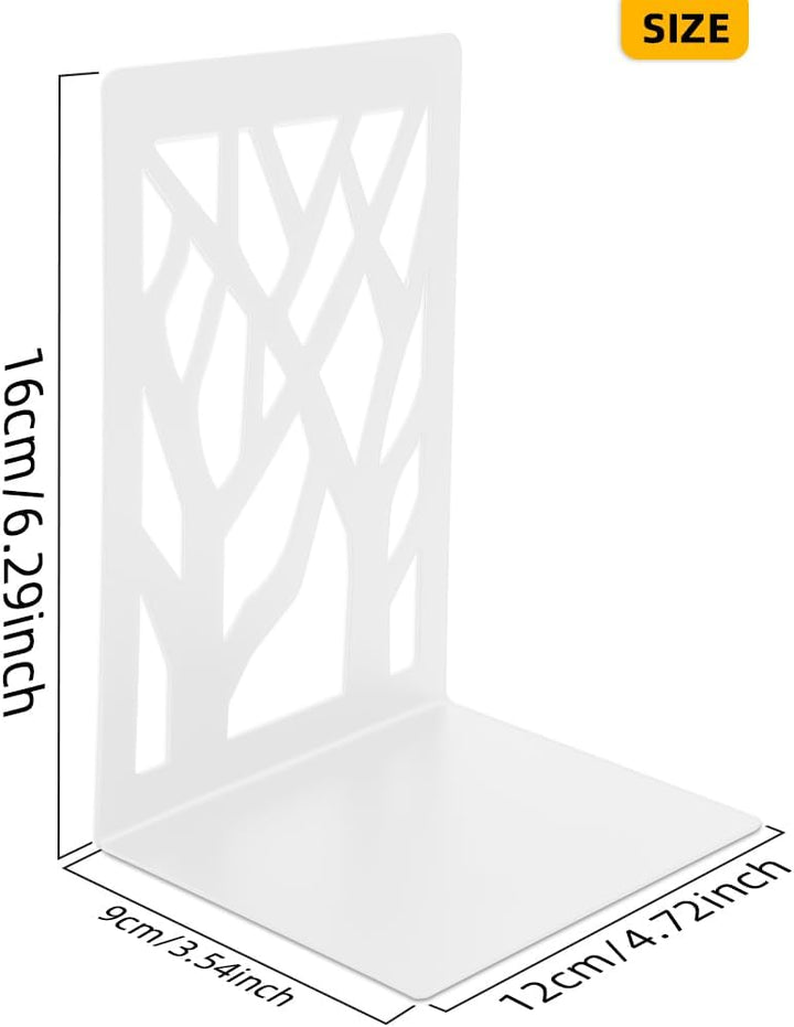DIFIT Buchstütze, Buchstützen, 5 Parr(= 10 Stück) Metall Buchstützen, Weiss Bücherstütze Book Holder